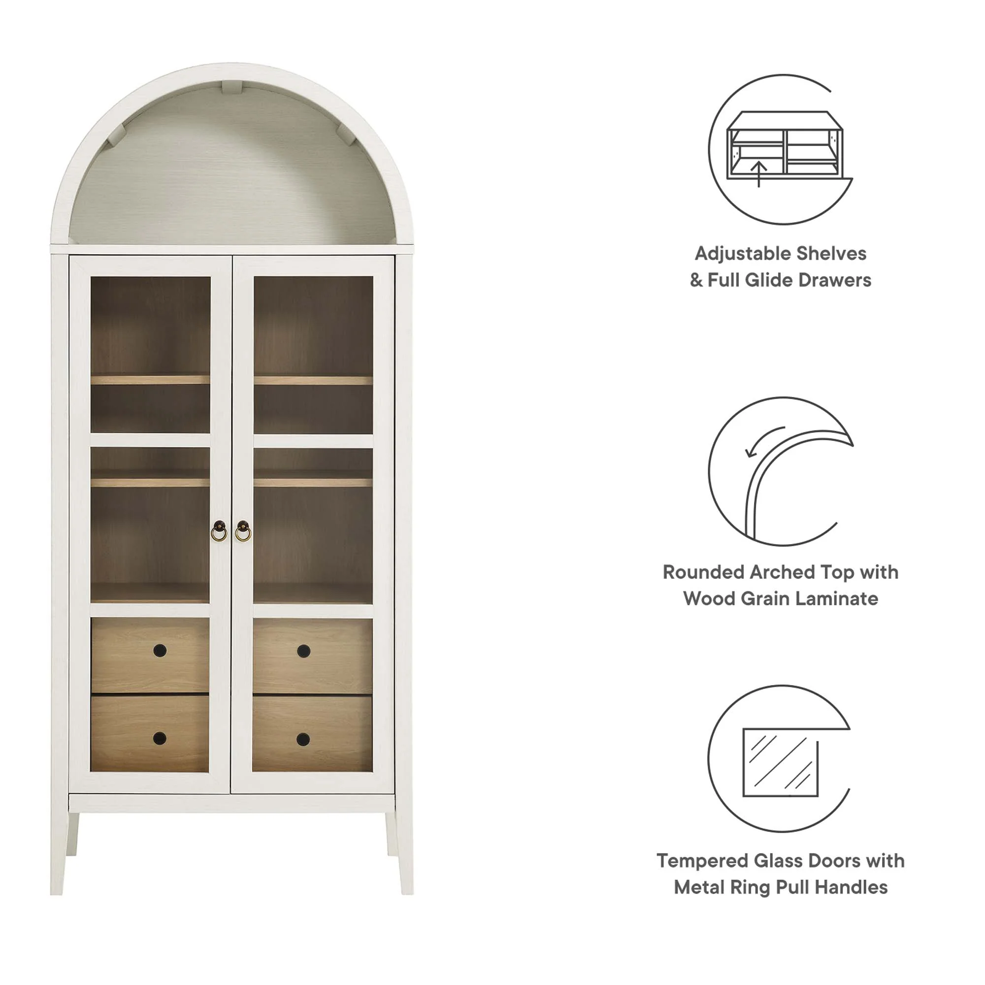 Nolan Tall Arched Storage Display Cabinet by Modway - Image 3