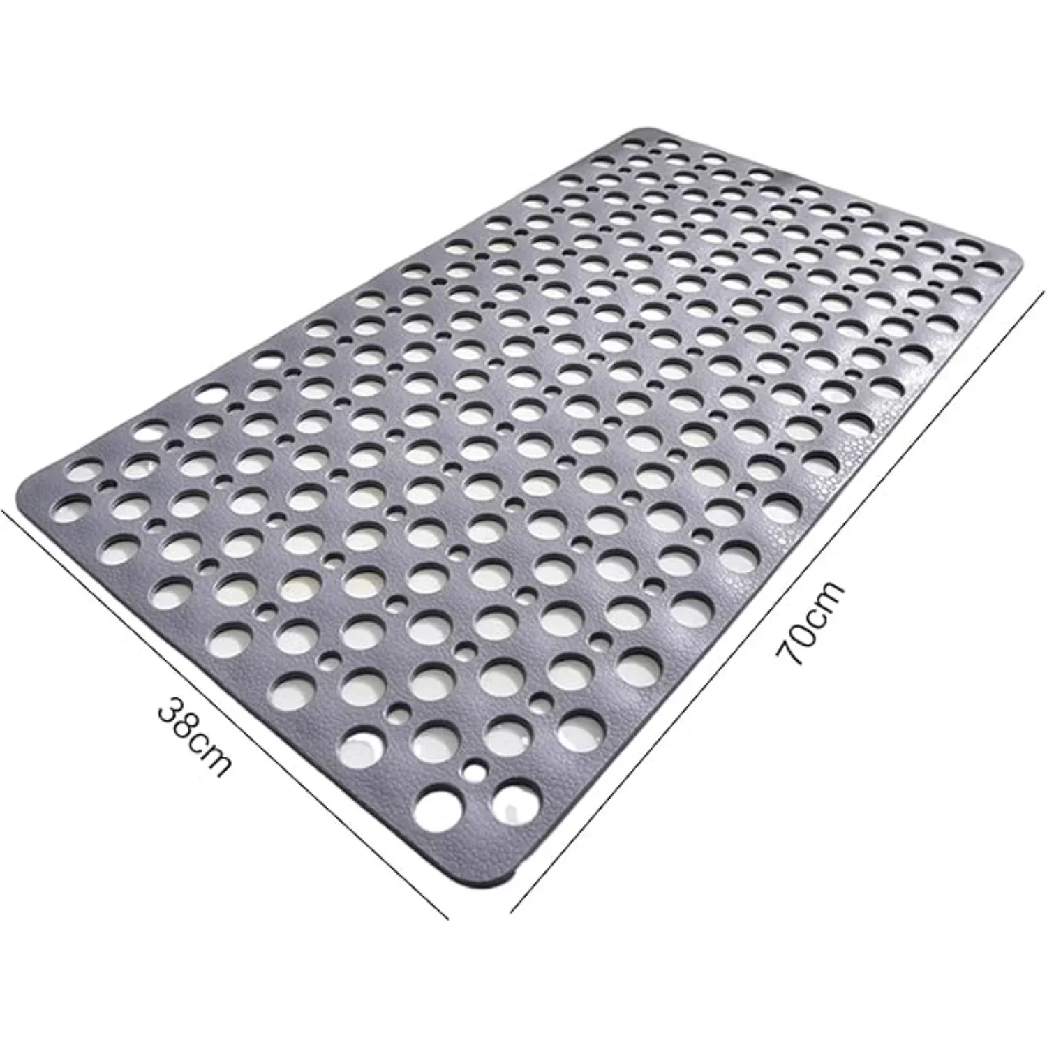 Non Slip Bathtub Shower Mat with Suction Cups Drain Holes 30x17 Inch - Image 3