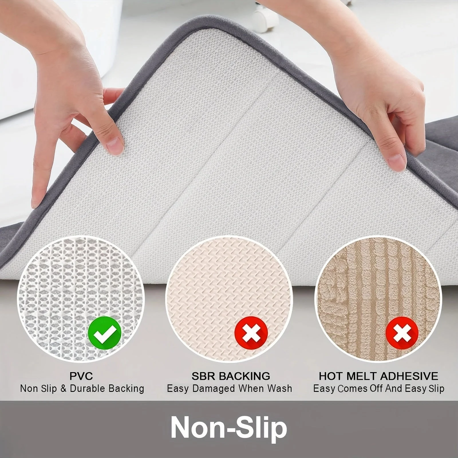 Non Slip Microfiber Bath Mat Quick Dry Water Absorbent 40x60 50x80cm - Image 2