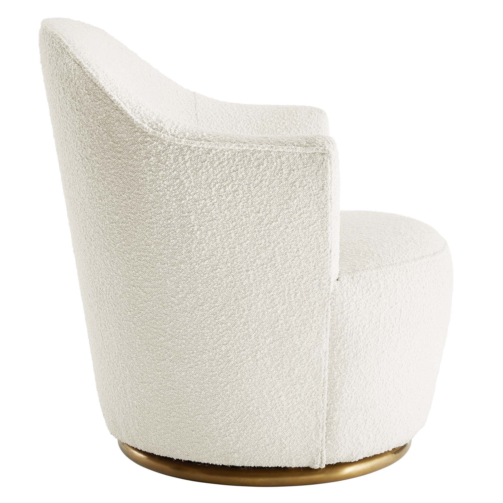 Nora Boucle Upholstered Swivel Chair by Modway - Image 2