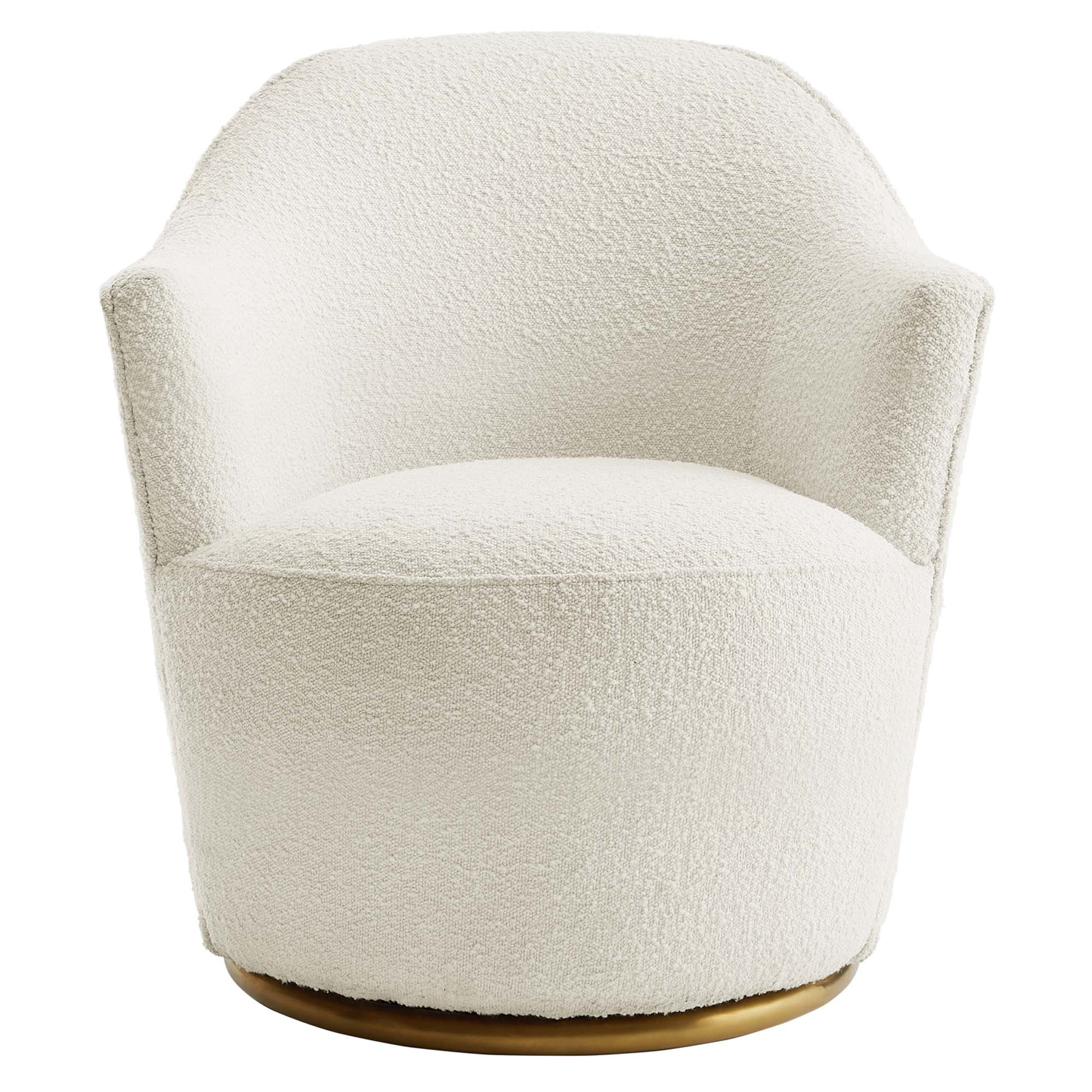 Nora Boucle Upholstered Swivel Chair by Modway - Image 5