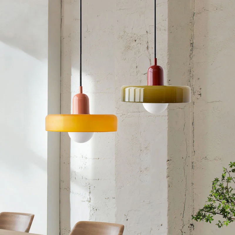 Nordic Bauhaus Glass Chandelier – Retro Dining Room Pendant Light for Living Room - Image 13