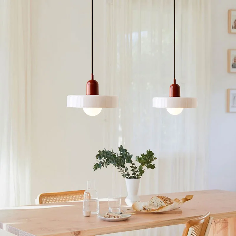 Nordic Bauhaus Glass Chandelier – Retro Dining Room Pendant Light for Living Room - Image 14