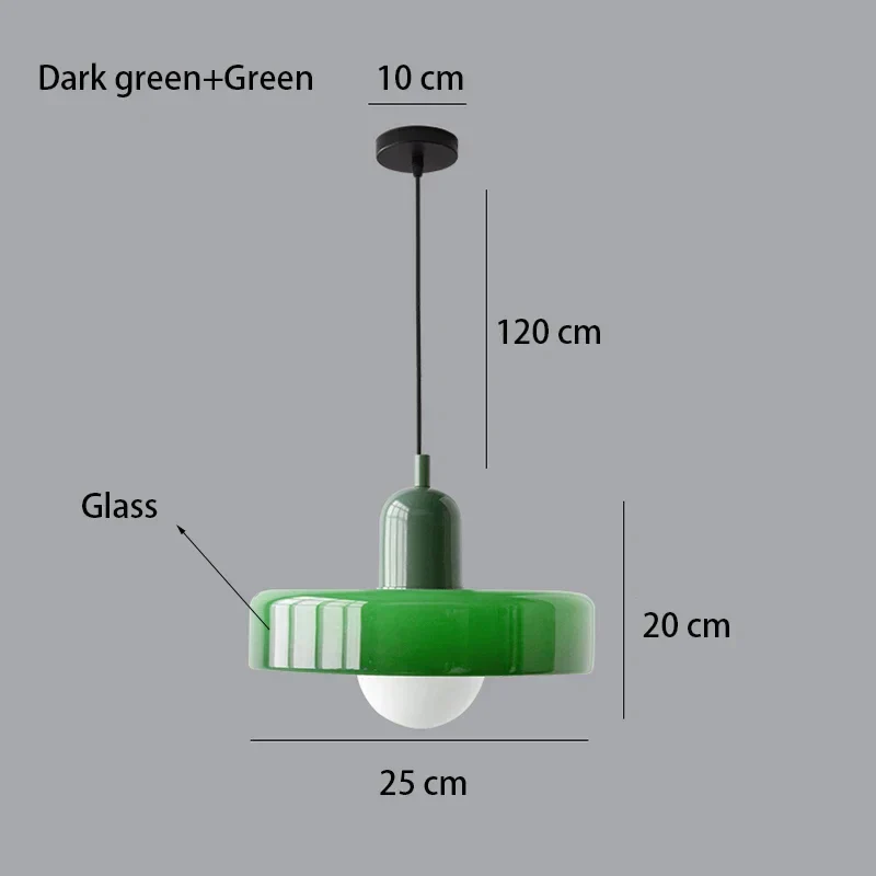Nordic Bauhaus Glass Chandelier – Retro Dining Room Pendant Light for Living Room - Image 24