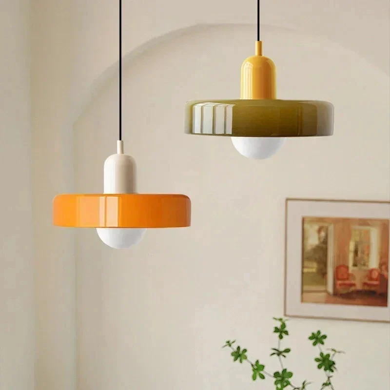 Nordic Bauhaus Glass Chandelier – Retro Dining Room Pendant Light for Living Room - Image 4