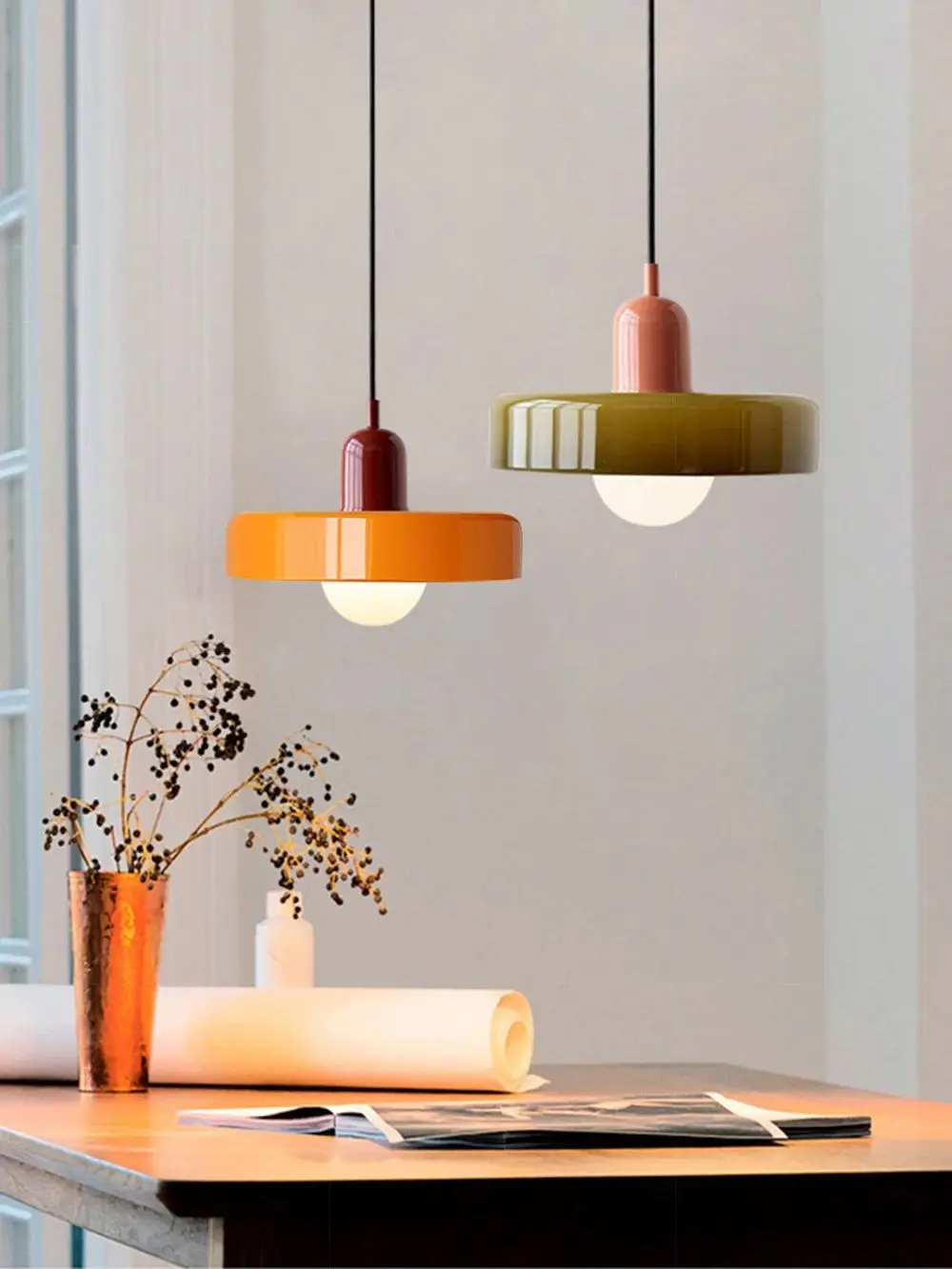 Nordic Bauhaus Glass Chandelier – Retro Dining Room Pendant Light for Living Room - Image 6