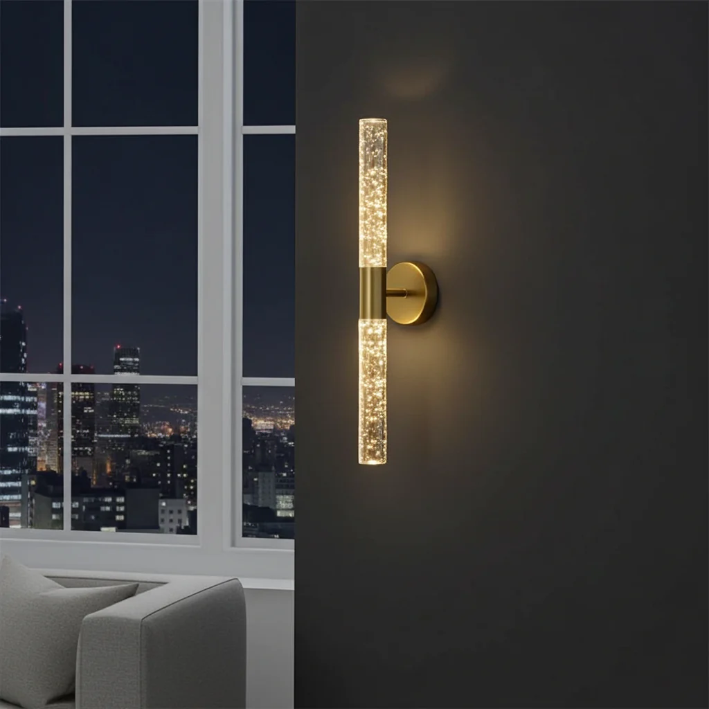 Nordic Crystal Rod LED Wall Lamp Bedroom Bedside Living Room AC85-265V Light - Image 10