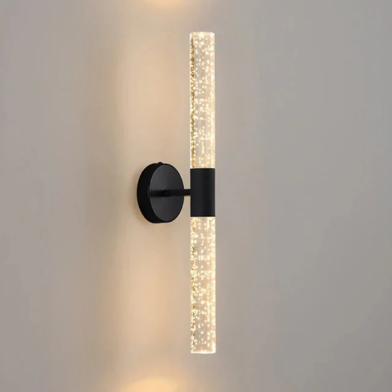 Nordic Crystal Rod LED Wall Lamp Bedroom Bedside Living Room AC85-265V Light - Image 12