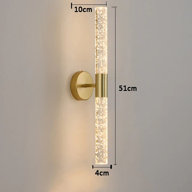 Nordic Crystal Rod LED Wall Lamp Bedroom Bedside Living Room AC85-265V Light - Image 7