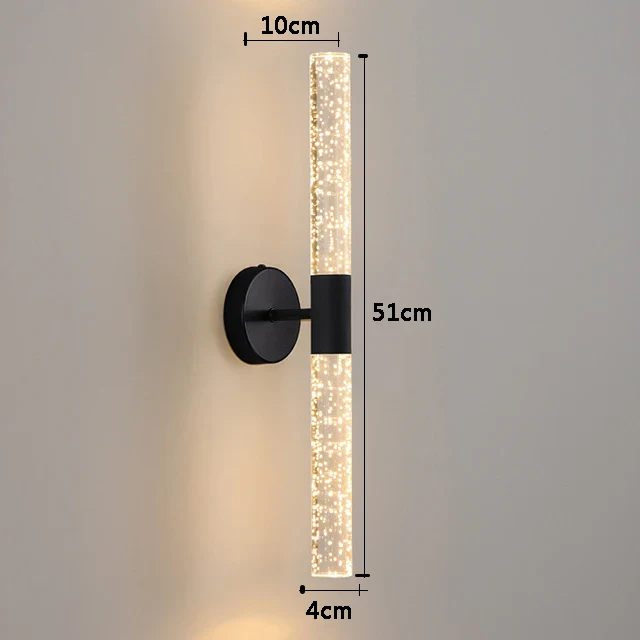 Nordic Crystal Rod LED Wall Lamp Bedroom Bedside Living Room AC85-265V Light - Image 8