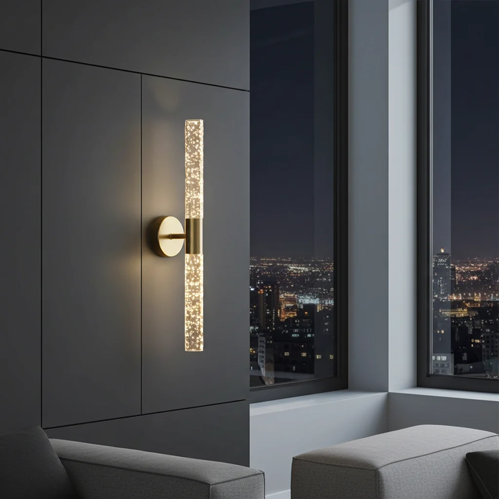 Nordic Crystal Rod LED Wall Lamp Bedroom Bedside Living Room AC85-265V Light - Image 9