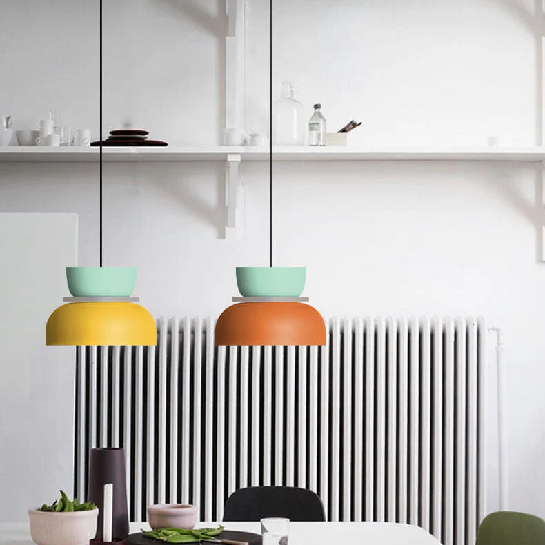 Nordic Dual-Tone Dome Pendant Light LED Zinc Alloy 1-Light Indoor - Image 5