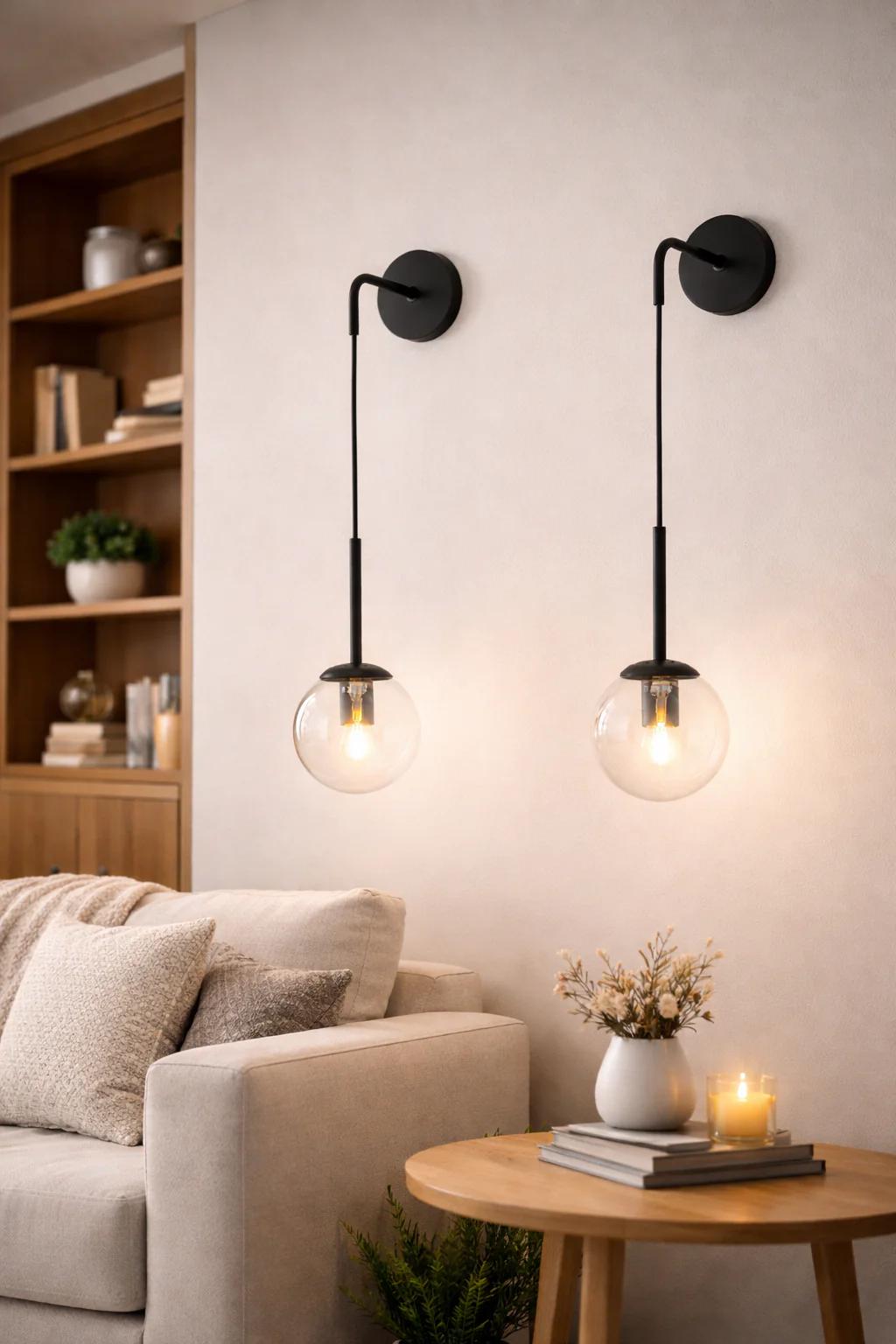 Nordic Glass Ball Wall Sconce LED Bedside Living Room Corridor Stair Light - Image 10