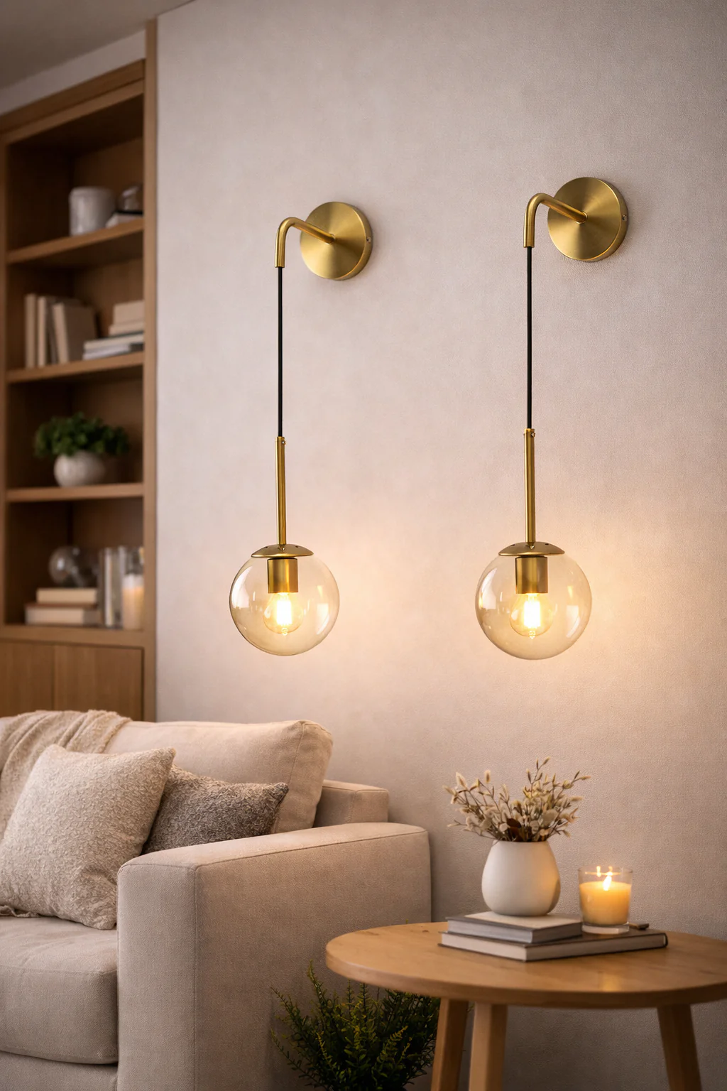 Nordic Glass Ball Wall Sconce LED Bedside Living Room Corridor Stair Light - Image 13