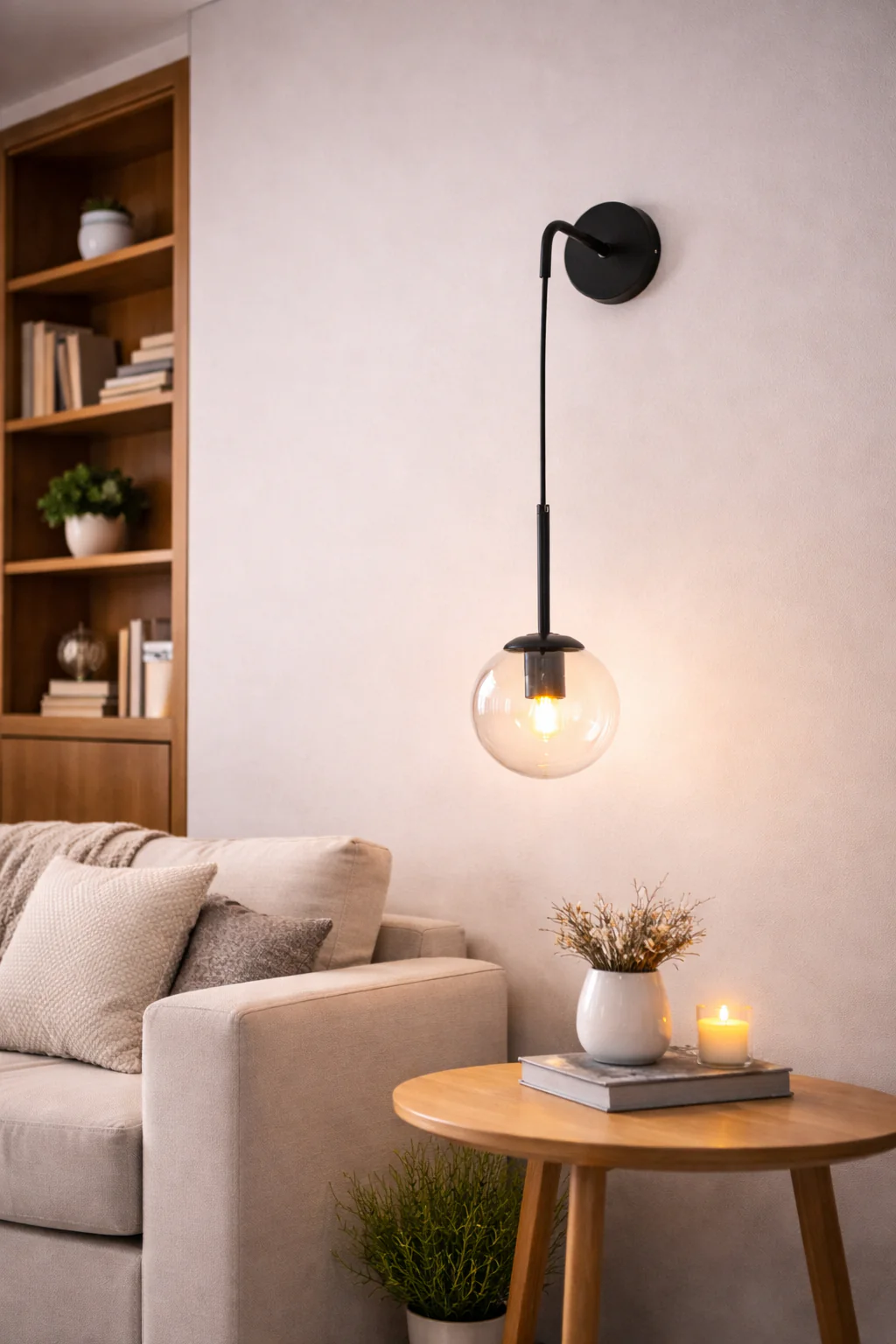 Nordic Glass Ball Wall Sconce LED Bedside Living Room Corridor Stair Light - Image 18