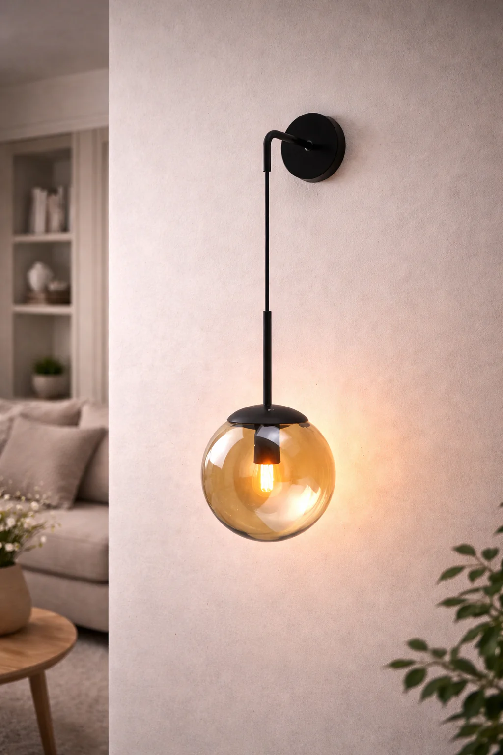 Nordic Glass Ball Wall Sconce LED Bedside Living Room Corridor Stair Light - Image 20