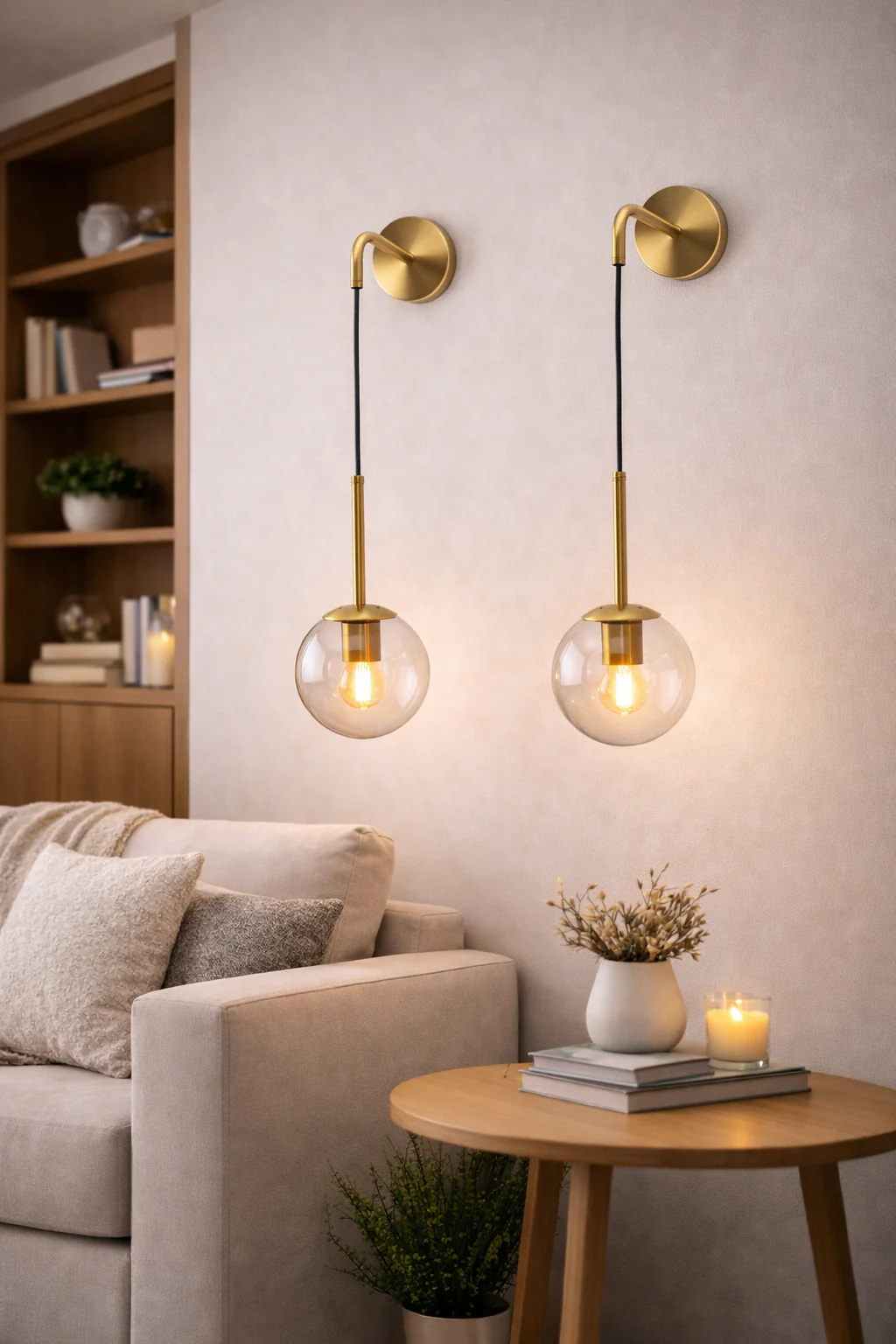 Nordic Glass Ball Wall Sconce LED Bedside Living Room Corridor Stair Light - Image 22