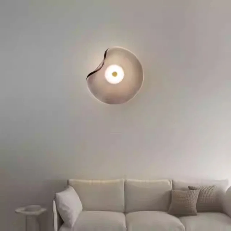 Nordic Glass LED Wall Lamp Minimalist Round Sconce for Bedroom Living Room - Image 4