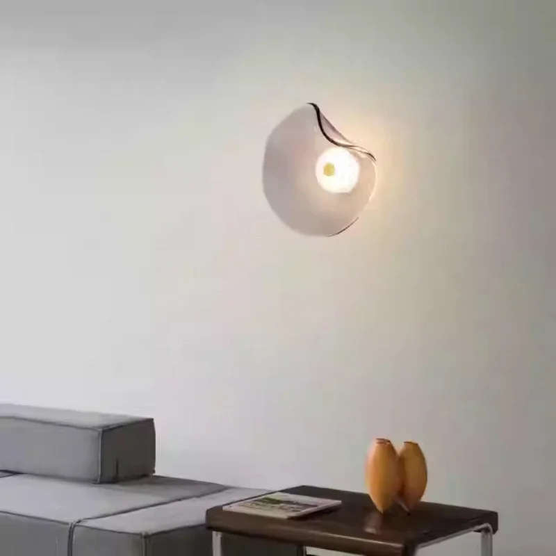 Nordic Glass LED Wall Lamp Minimalist Round Sconce for Bedroom Living Room - Image 6