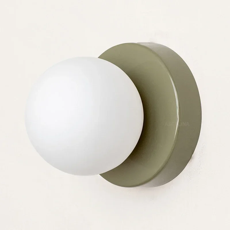 Nordic Glass LED Wall Lamp Orb Sconce for Bedroom Hallway Staircase - Image 10