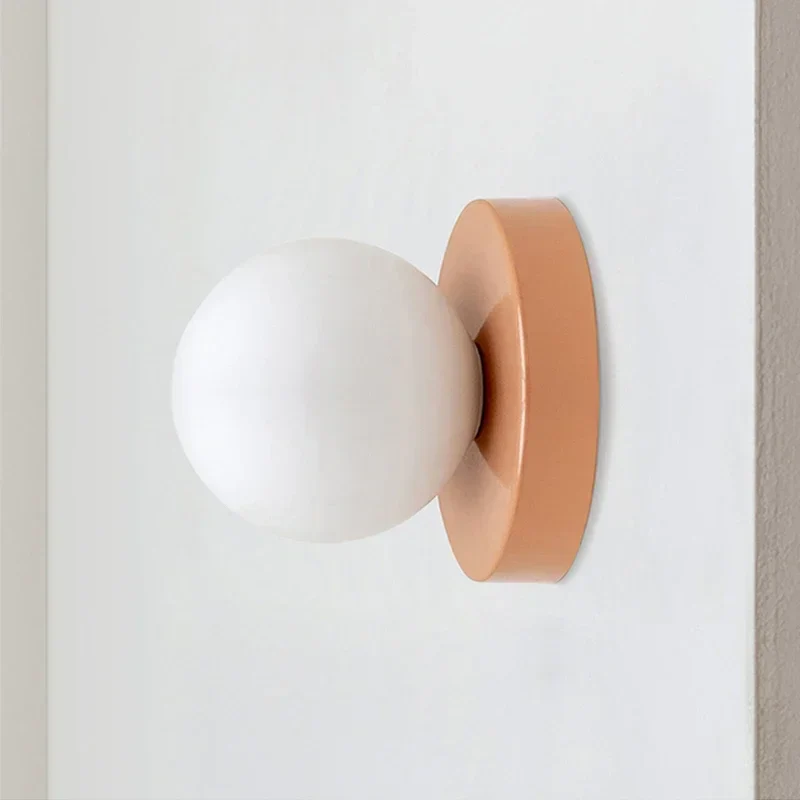 Nordic Glass LED Wall Lamp Orb Sconce for Bedroom Hallway Staircase - Image 3