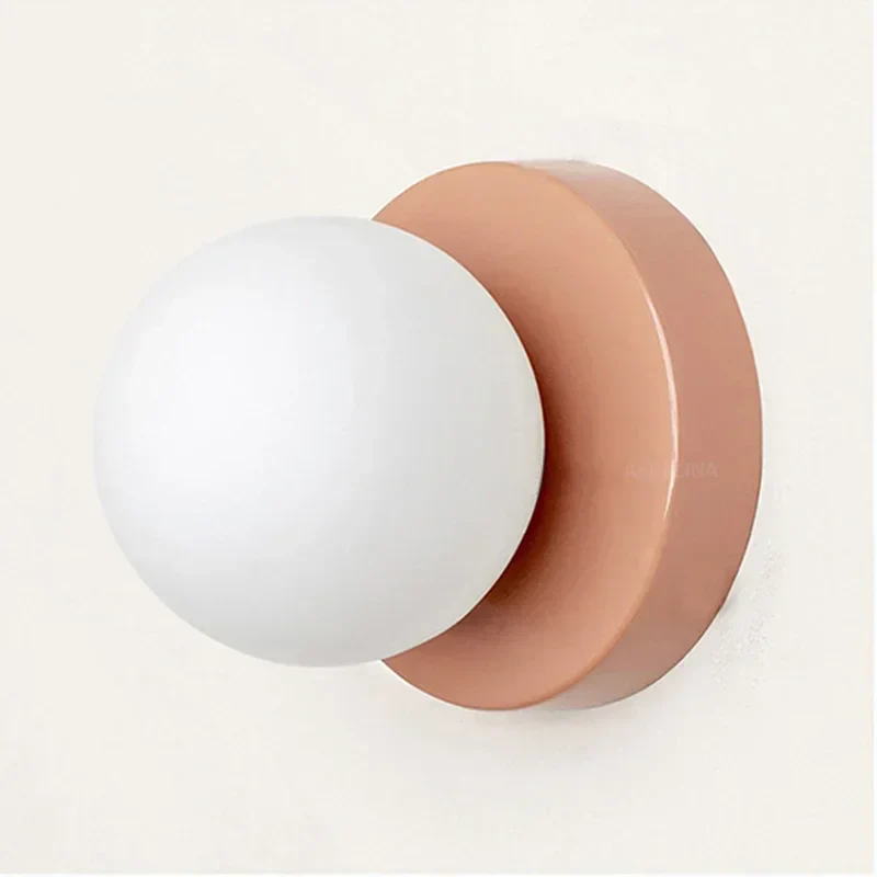 Nordic Glass LED Wall Lamp Orb Sconce for Bedroom Hallway Staircase - Image 7