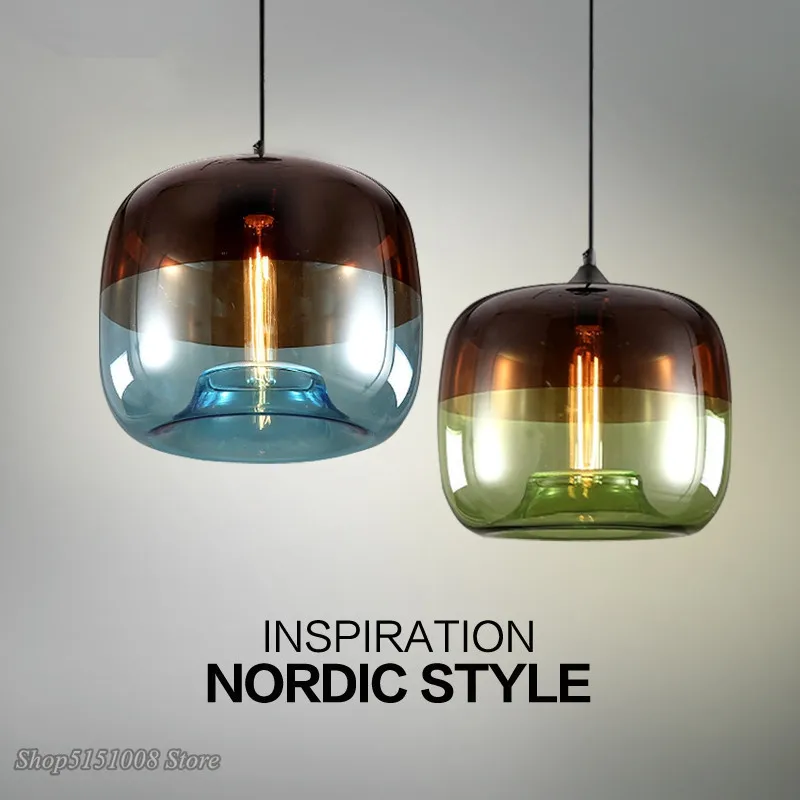 Nordic Glass Pendant Light – Modern LED Hanging Lamp for Kitchen & Living Room - Image 3