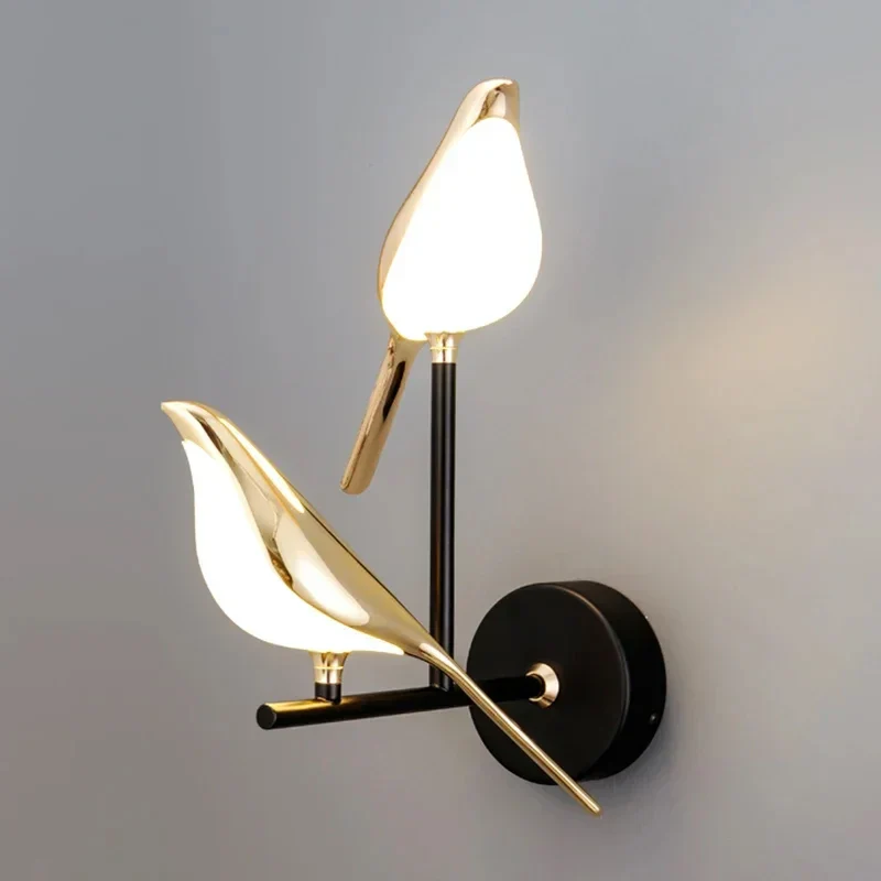 Nordic Golden Bird LED Wall Lamp Bedroom Bedside Living Room Bar Decorative Sconce - Image 2