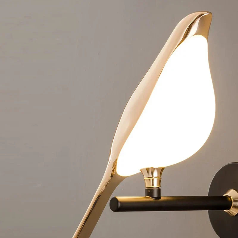 Nordic Golden Bird LED Wall Lamp Bedroom Bedside Living Room Bar Decorative Sconce - Image 4