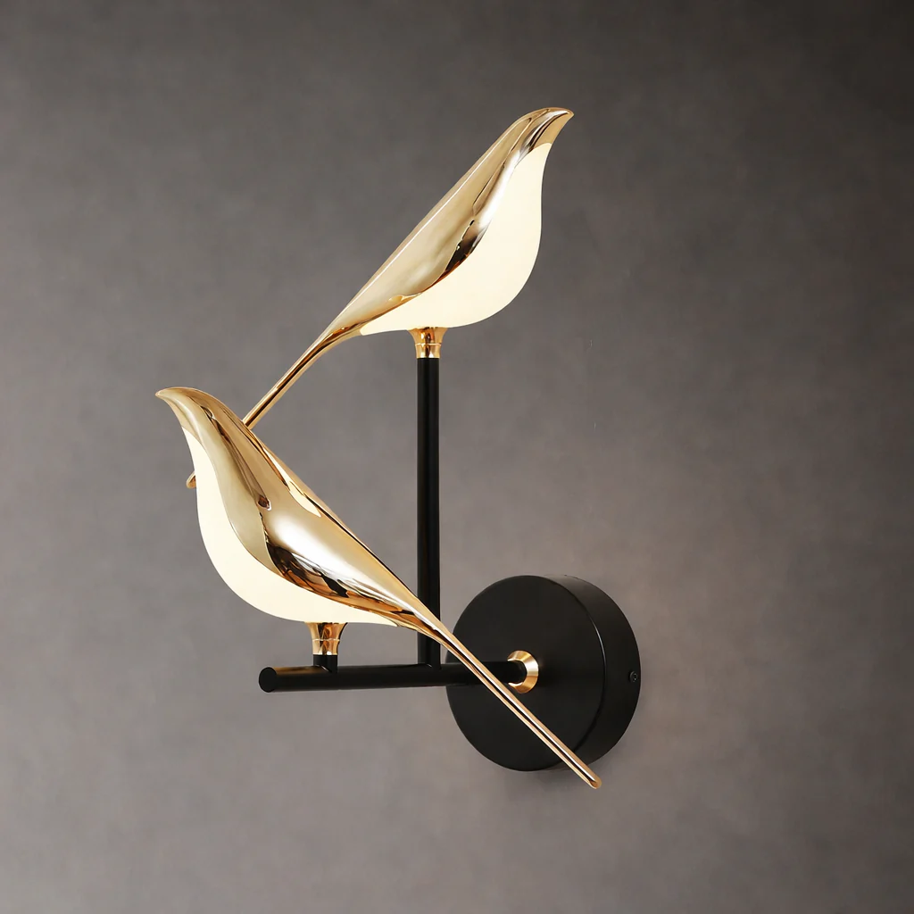 Nordic Golden Bird LED Wall Lamp Bedroom Bedside Living Room Bar Decorative Sconce - Image 7