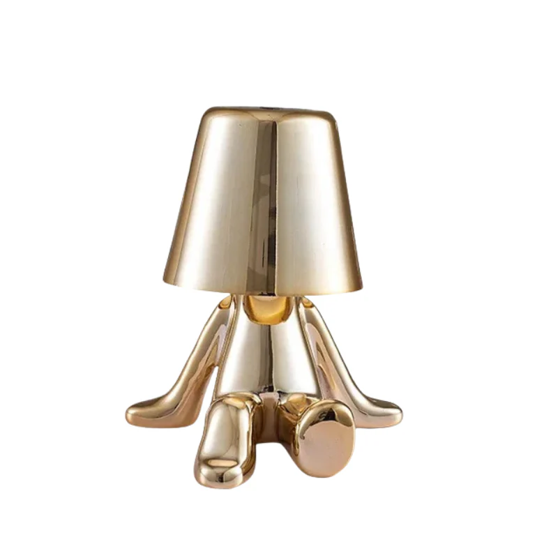Nordic Golden Man Table Lamp LED USB Bedside Light Luxury Modern Room Decor - Image 10