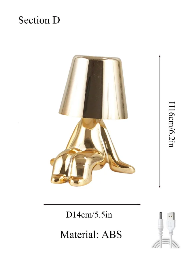 Nordic Golden Man Table Lamp LED USB Bedside Light Luxury Modern Room Decor - Image 7