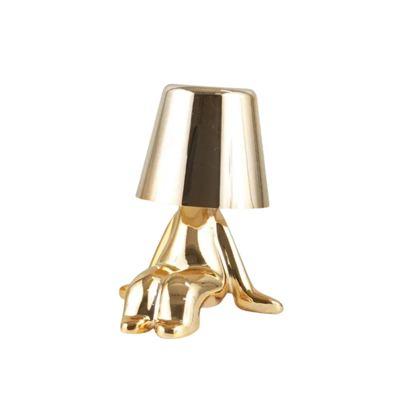 Nordic Golden Man Table Lamp LED USB Bedside Light Luxury Modern Room Decor - Image 9