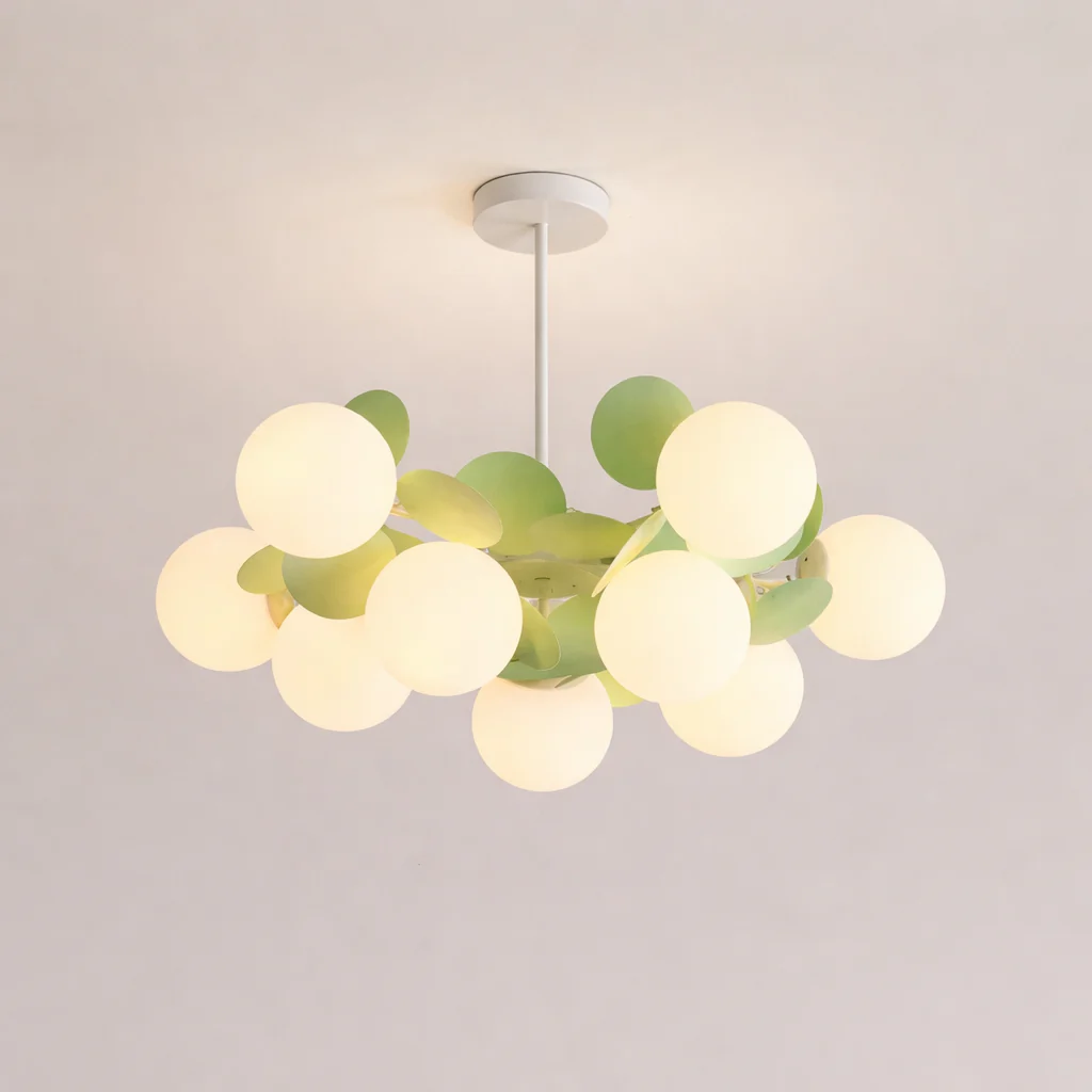 Nordic Green Molecule Glass Chandelier LED Pendant Light Bedroom Home Restaurant - Image 11
