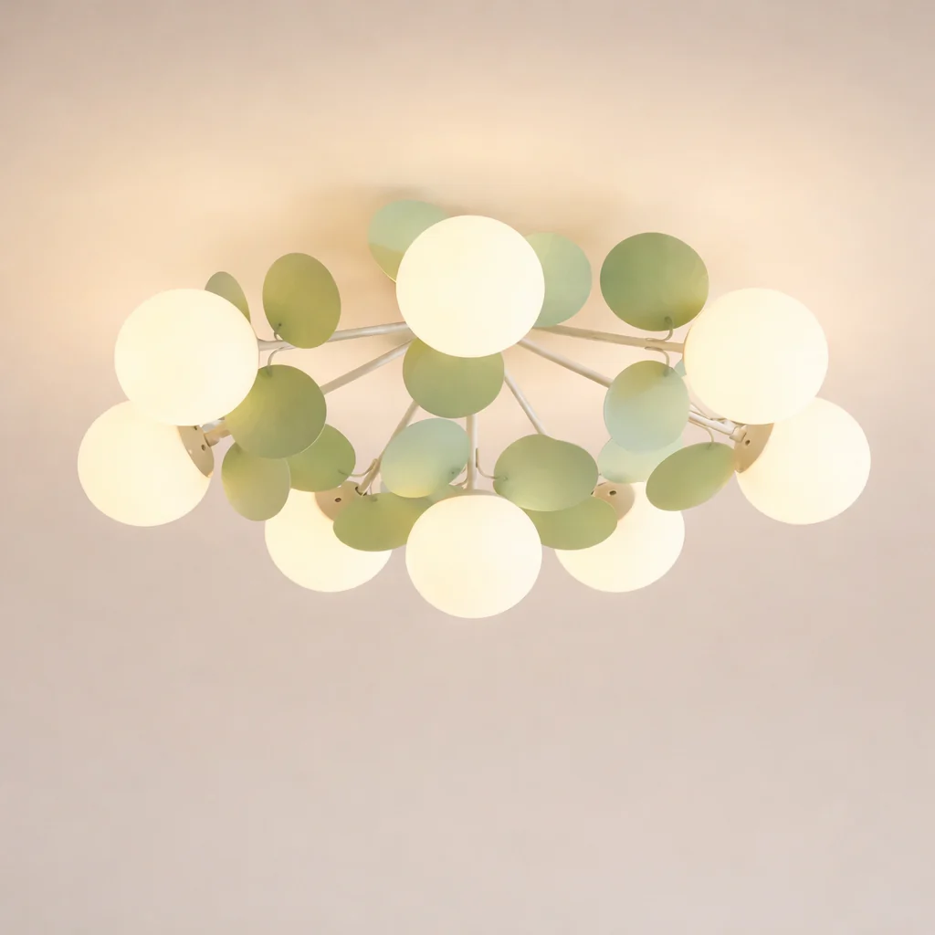 Nordic Green Molecule Glass Chandelier LED Pendant Light Bedroom Home Restaurant - Image 12