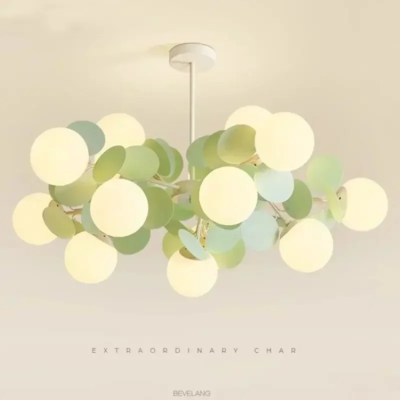 Nordic Green Molecule Glass Chandelier LED Pendant Light Bedroom Home Restaurant - Image 5