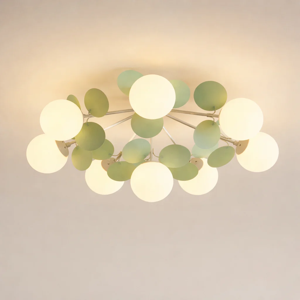 Nordic Green Molecule Glass Chandelier LED Pendant Light Bedroom Home Restaurant - Image 7