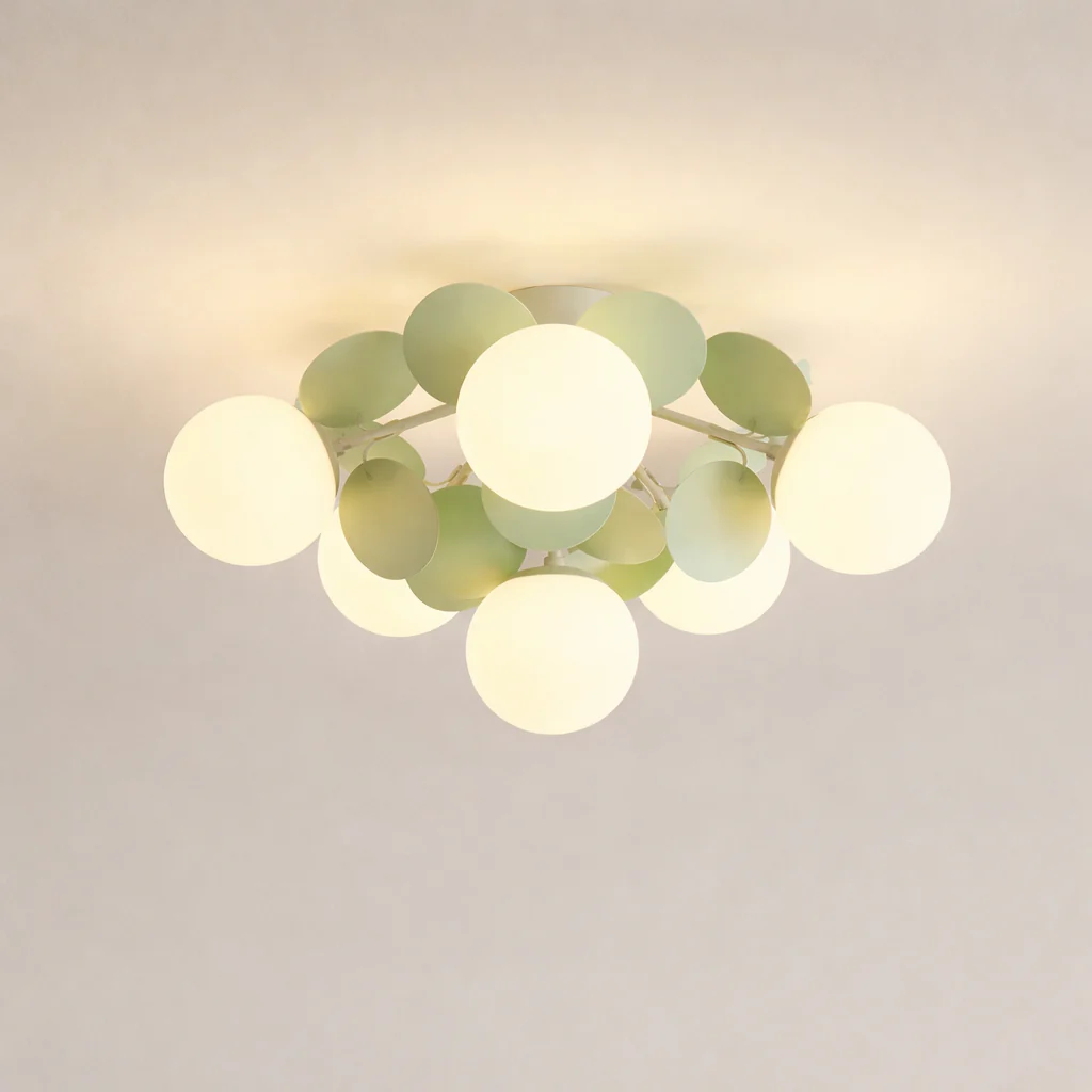 Nordic Green Molecule Glass Chandelier LED Pendant Light Bedroom Home Restaurant - Image 8