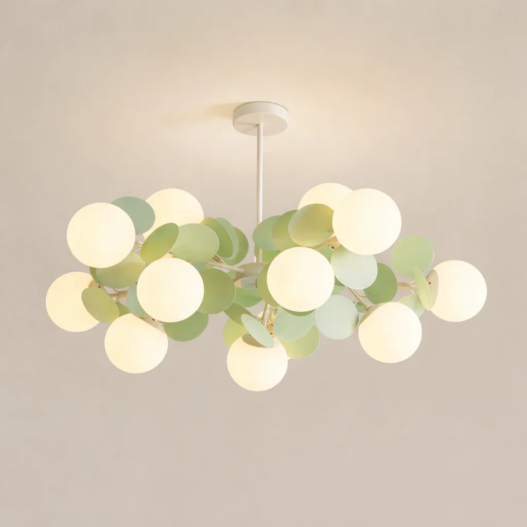 Nordic Green Molecule Glass Chandelier LED Pendant Light Bedroom Home Restaurant - Image 9
