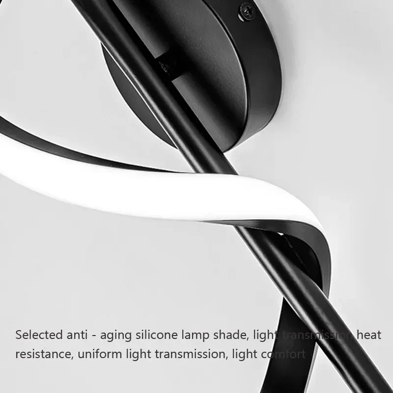 Nordic LED Wall Lamp Minimalist Bedside Sconce Black White Gold Indoor Light - Image 4