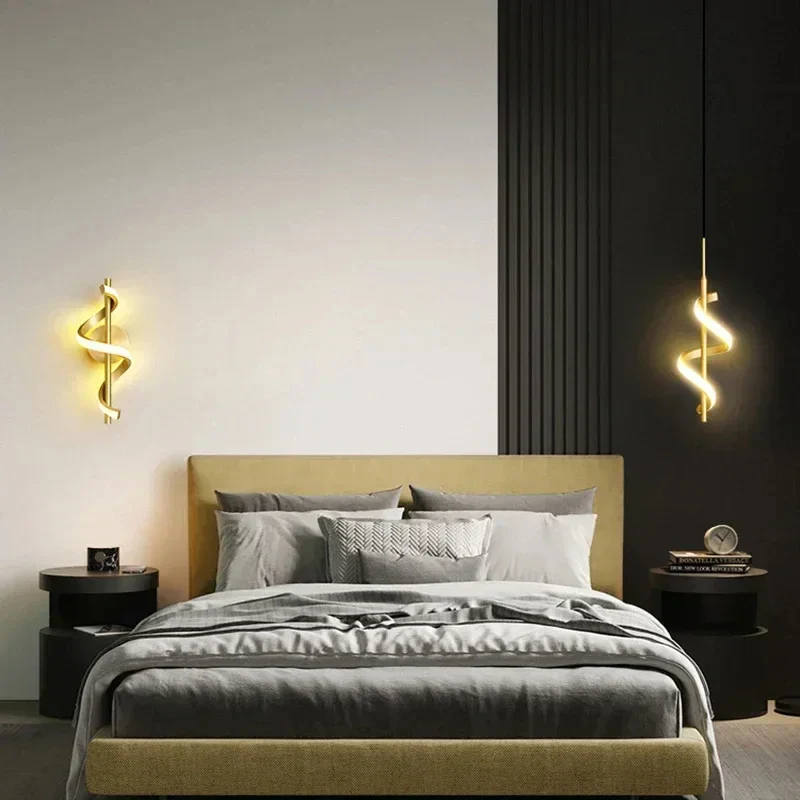 Nordic LED Wall Lamp Minimalist Bedside Sconce Black White Gold Indoor Light - Image 6