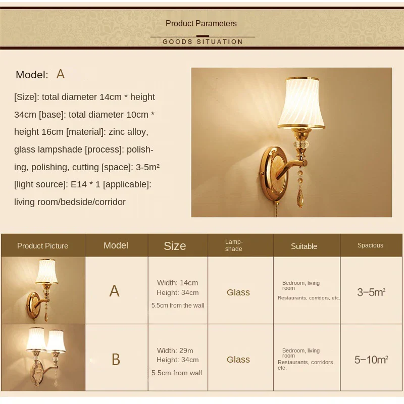 Nordic LED Wall Sconce with Switch Glass Shade Bedroom Bedside Living Room - Image 4