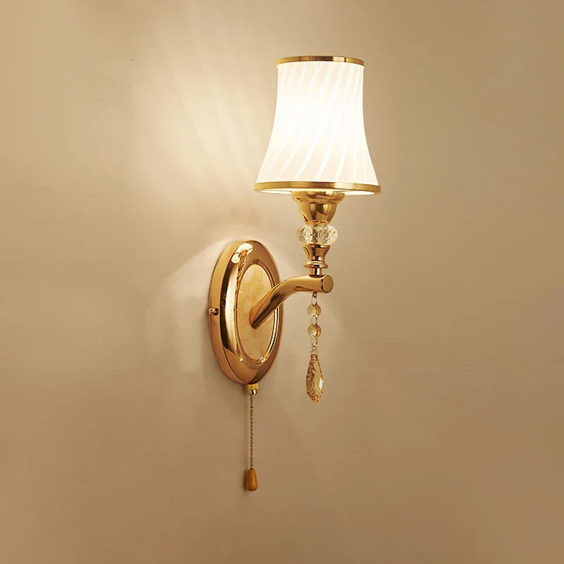 Nordic LED Wall Sconce with Switch Glass Shade Bedroom Bedside Living Room - Image 6
