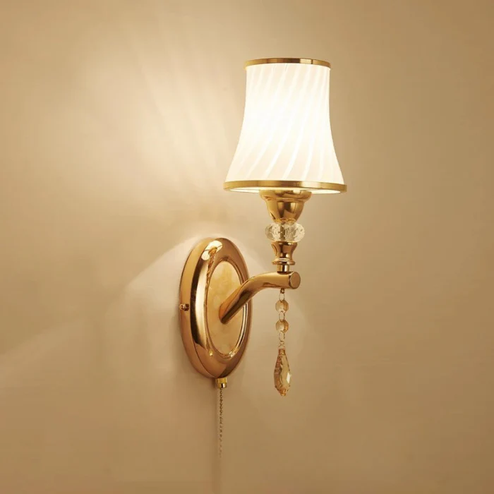 Nordic LED Wall Sconce with Switch Glass Shade Bedroom Bedside Living Room - Image 7