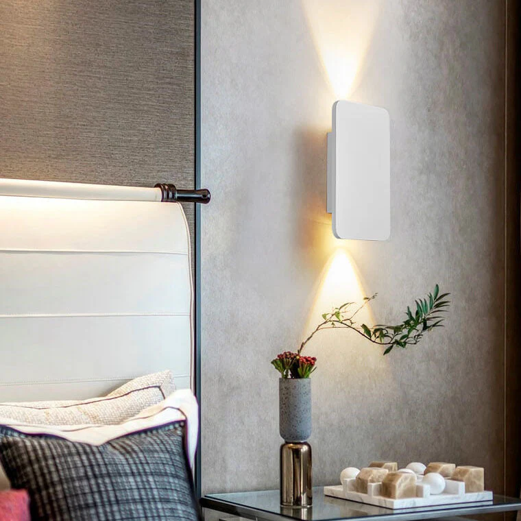 Nordic Minimalist Glass Rectangular LED Wall Sconce Light 2-light - Image 3