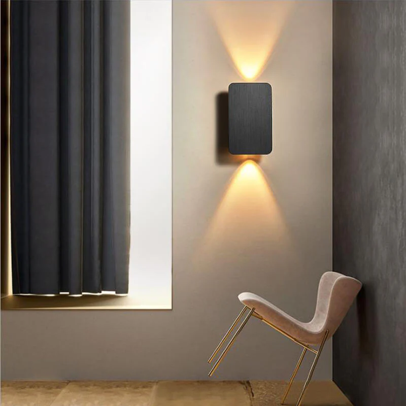 Nordic Minimalist Glass Rectangular LED Wall Sconce Light 2-light - Image 7