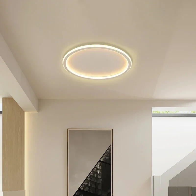 Nordic Minimalist LED Ceiling Light Circular Remote Control Bedroom Living Room - Image 3