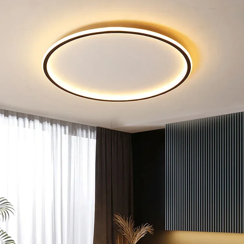 Nordic Minimalist LED Ceiling Light Circular Remote Control Bedroom Living Room - Image 4