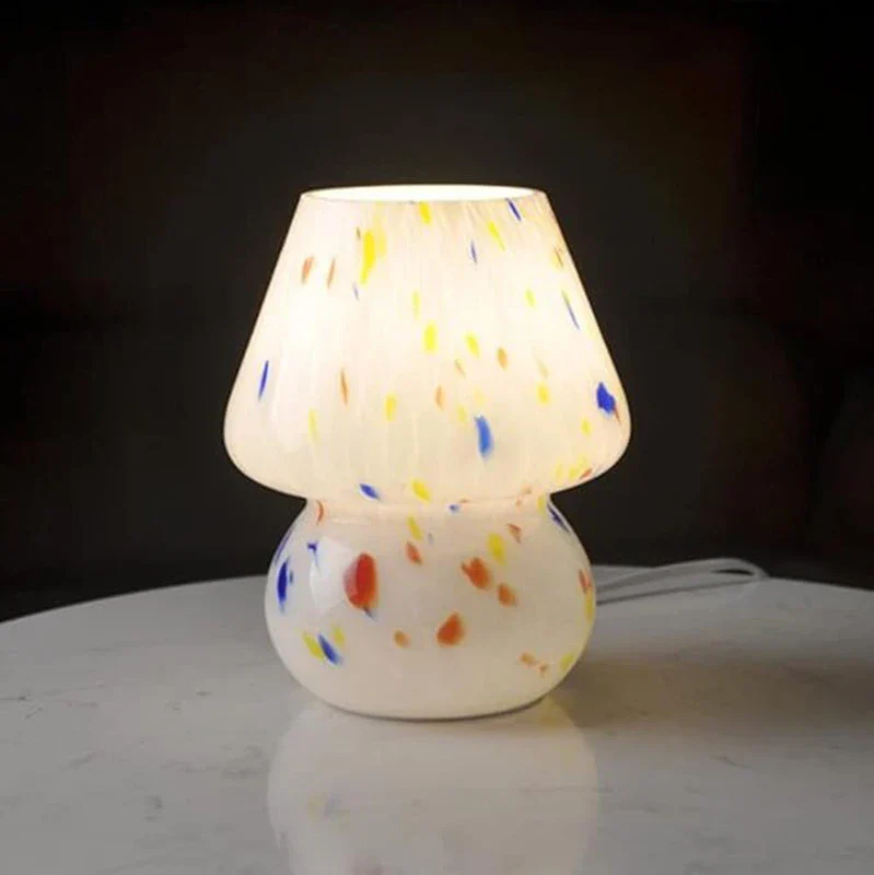 Nordic Mushroom Lamp Vintage Glass Bedside Night Light for Bedroom Living Room - Image 3