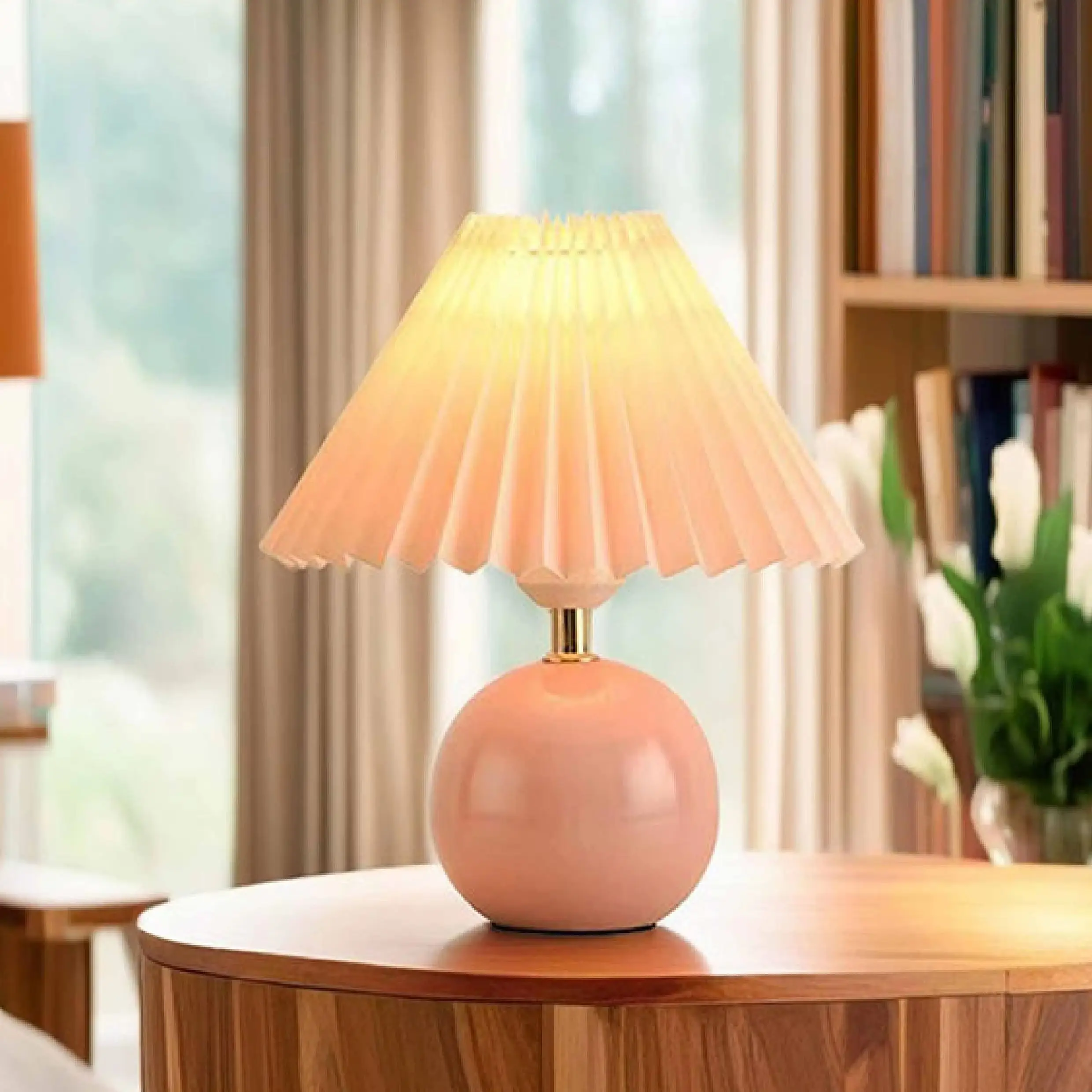 Nordic Pleated Table Lamp LED USB Foldable Bedside Desk Light Art Home Decor - Image 4